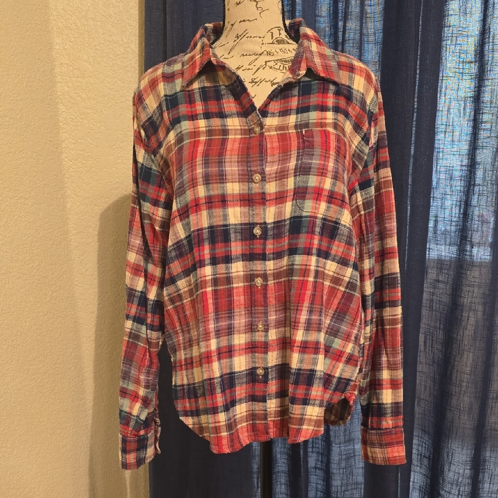 Lucky Brand Multicolor Plaid Flannel Shirt, Size M, LIKE NEW
